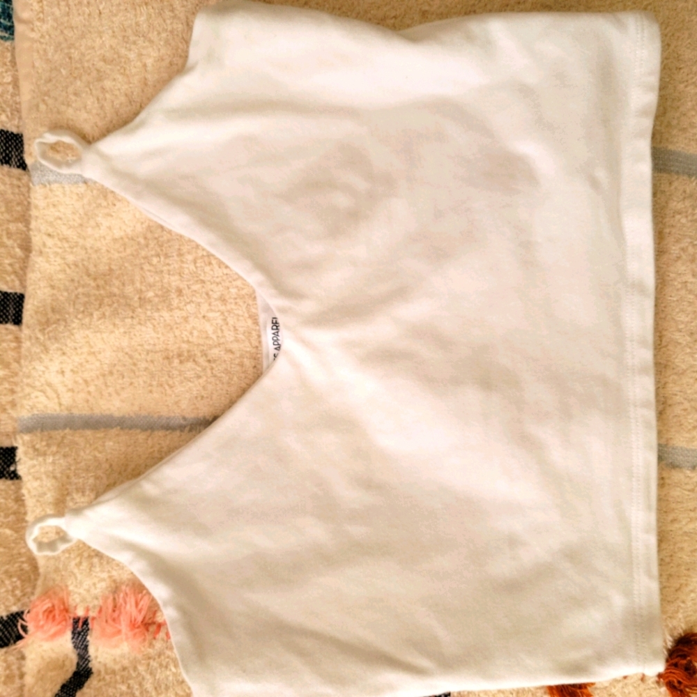 White crop top 100% recycled organic material